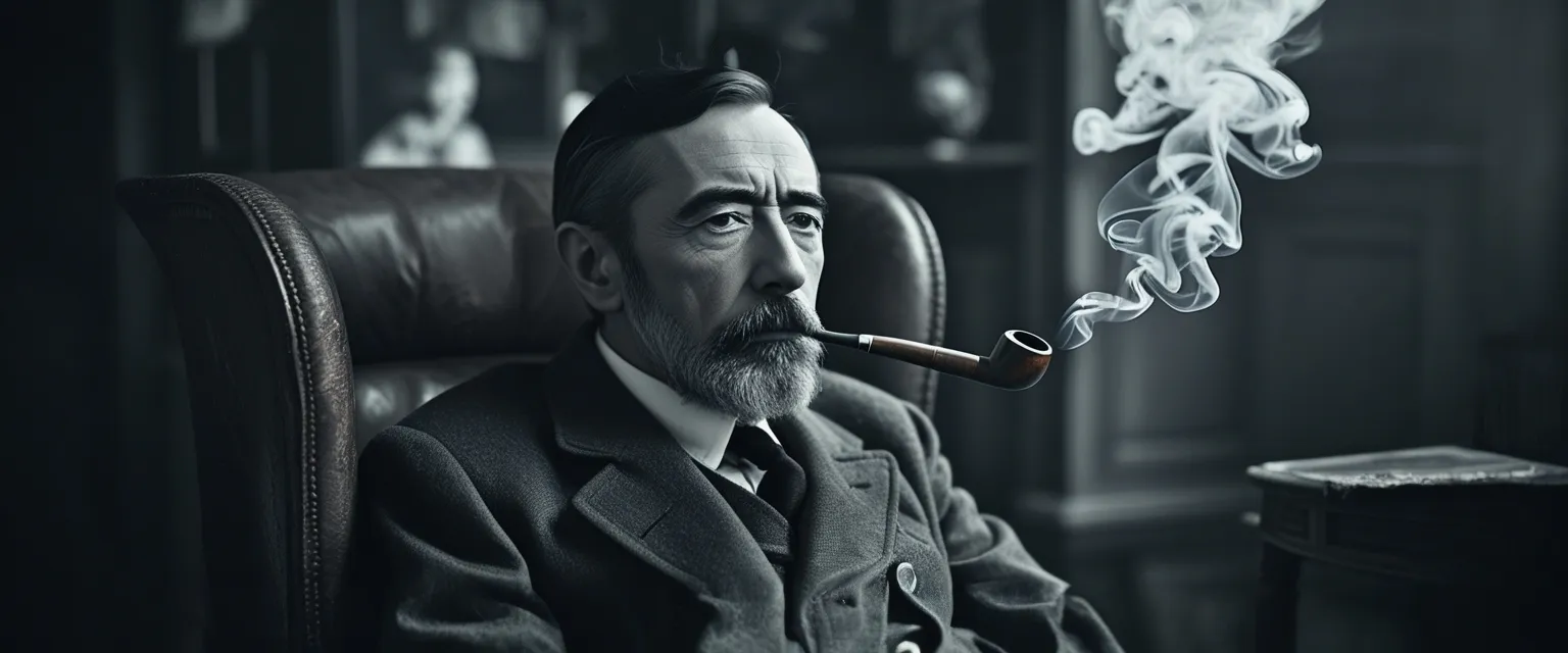 Joseph Conrad walking through the countryside of Vologda, Russian Empire, reflecting a philosophical thinker and critical of class structures spirit.