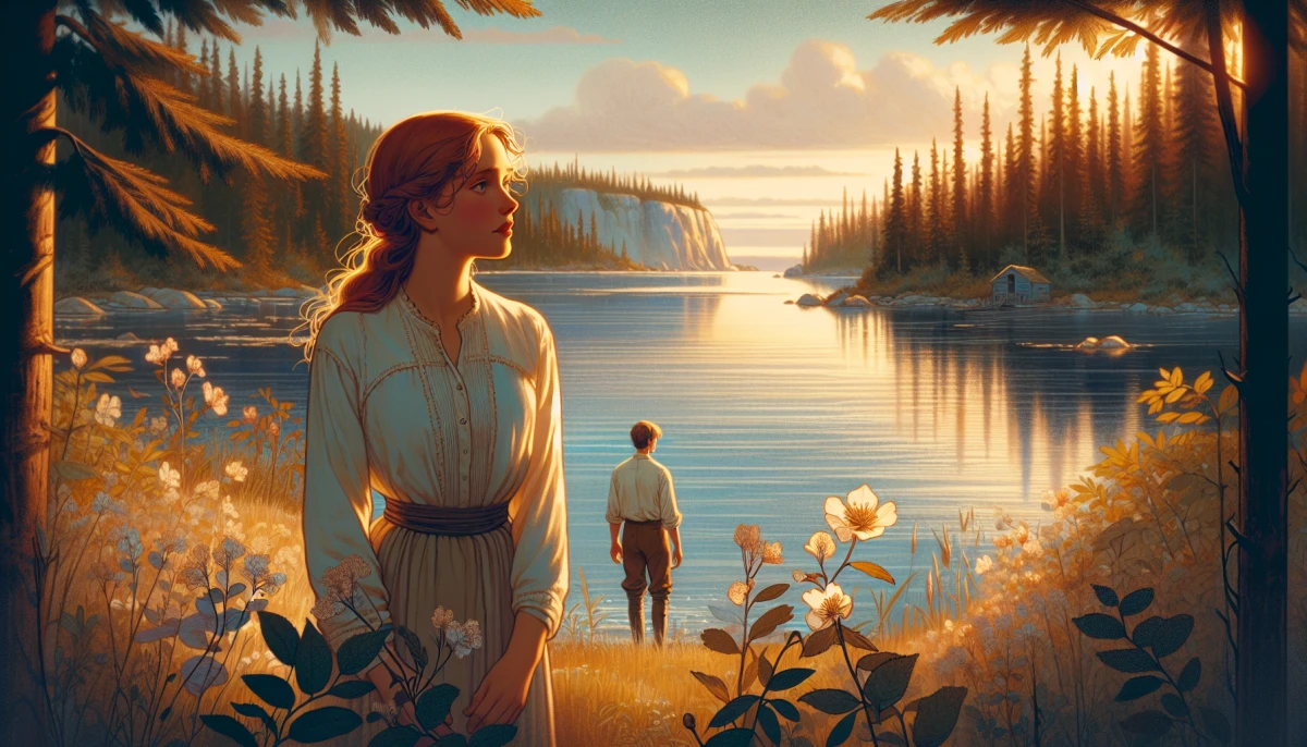Illustration of Valancy Stirling during the climax of The Blue Castle, from the scene 'Valancy Learns the Truth'