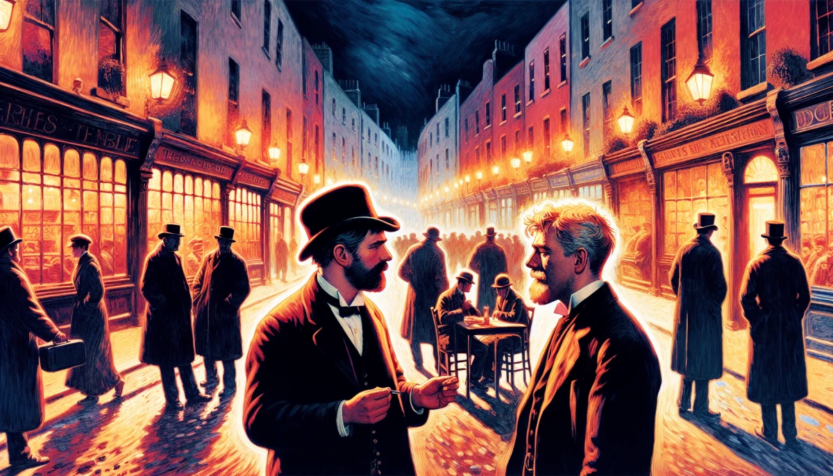 Illustration of Leopold Bloom during the climax of Ulysses, from the scene ''
